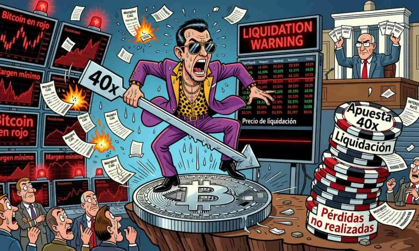Andrew Tate vuelve a arriesgarse con 57,36 BTC en una apuesta 40x al borde de la liquidación