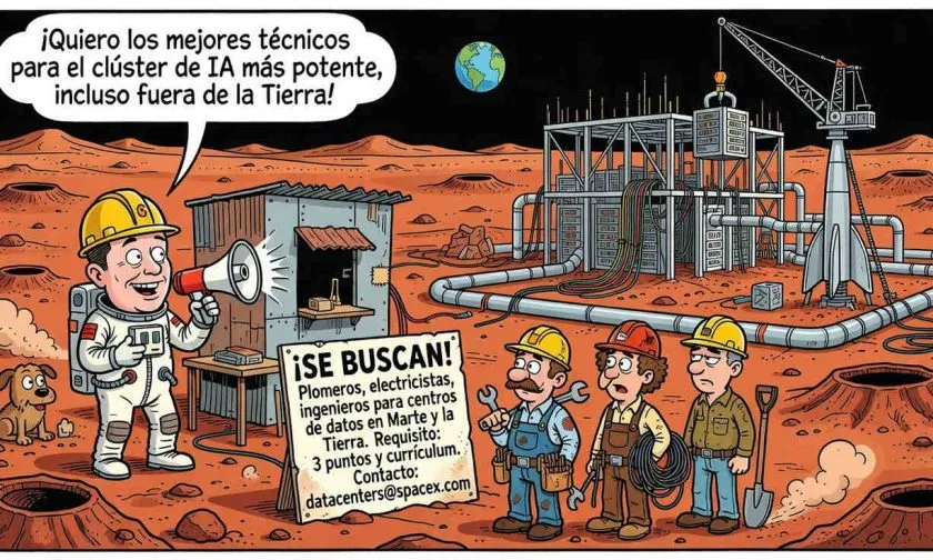 Musk busca plomeros y electricistas para construir centros de datos en Marte