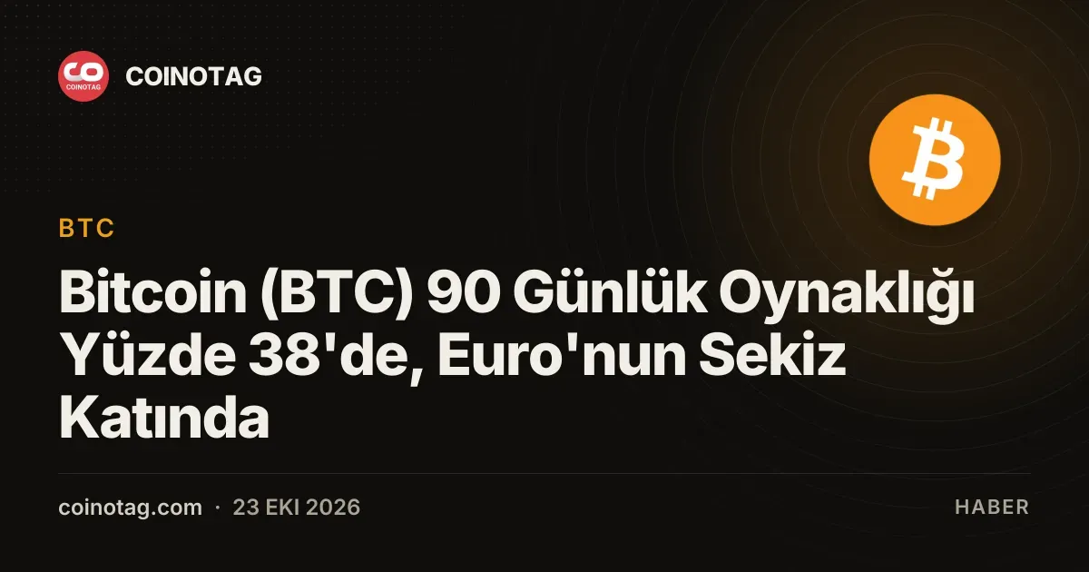 Bitcoin (BTC) 90 Günlük Oynaklığı Yüzde 38'de, Euro'nun Sekiz Katında