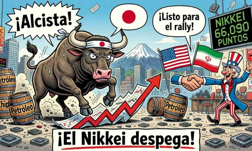 Nikkei sube 3,34%: acciones de chips y esperanzas de acuerdo sobre Ormuz impulsan el mercado