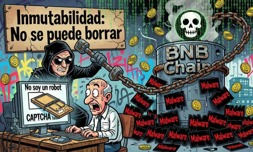 Malware ClickFix utiliza BNB Chain para ocultar virus en CAPTCHA falsos