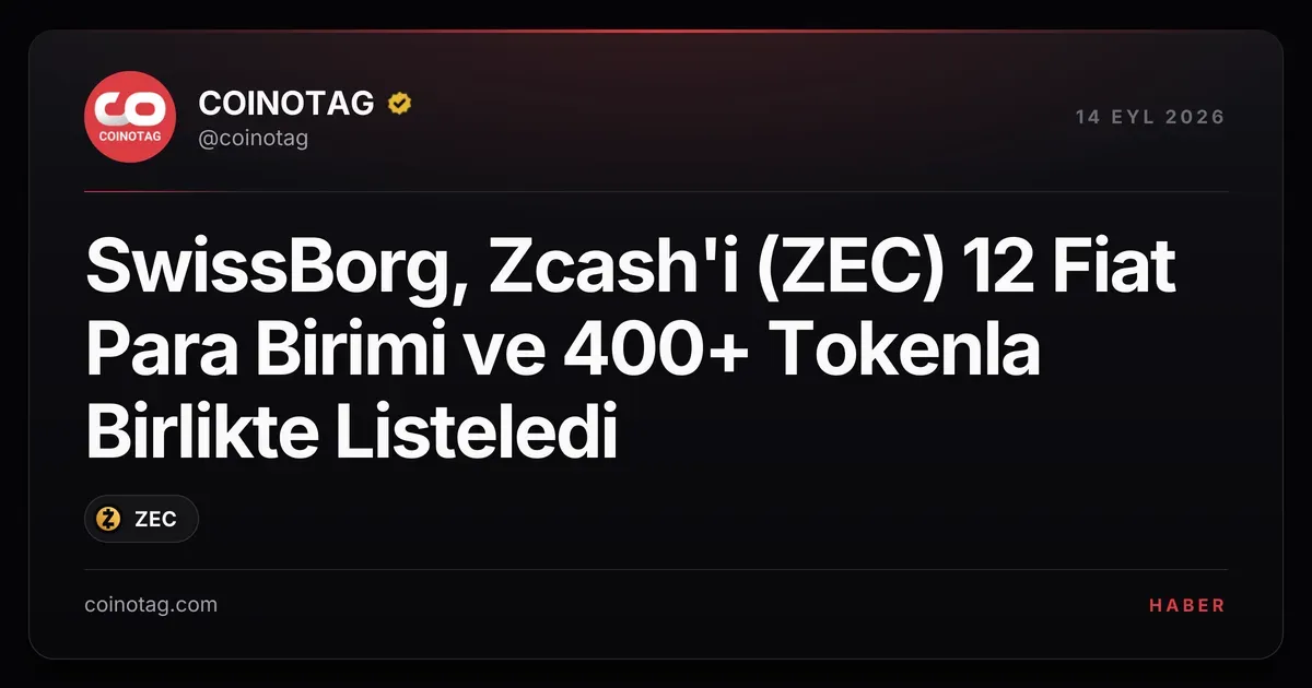 SwissBorg, Zcash'ı 12 fiat para birimiyle listeleyerek kullanıcı talebine yanıt verdi