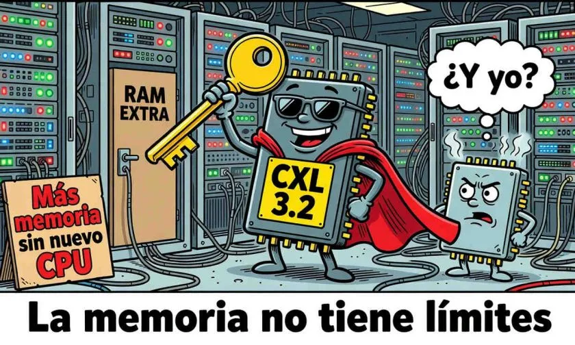 Chip chino CXL 3.2 expande memoria de servidores sin cambiar CPU