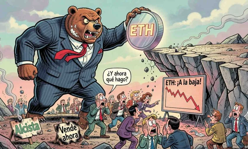 Ethereum cae 1,53% y busca soporte en USD $1.824,99