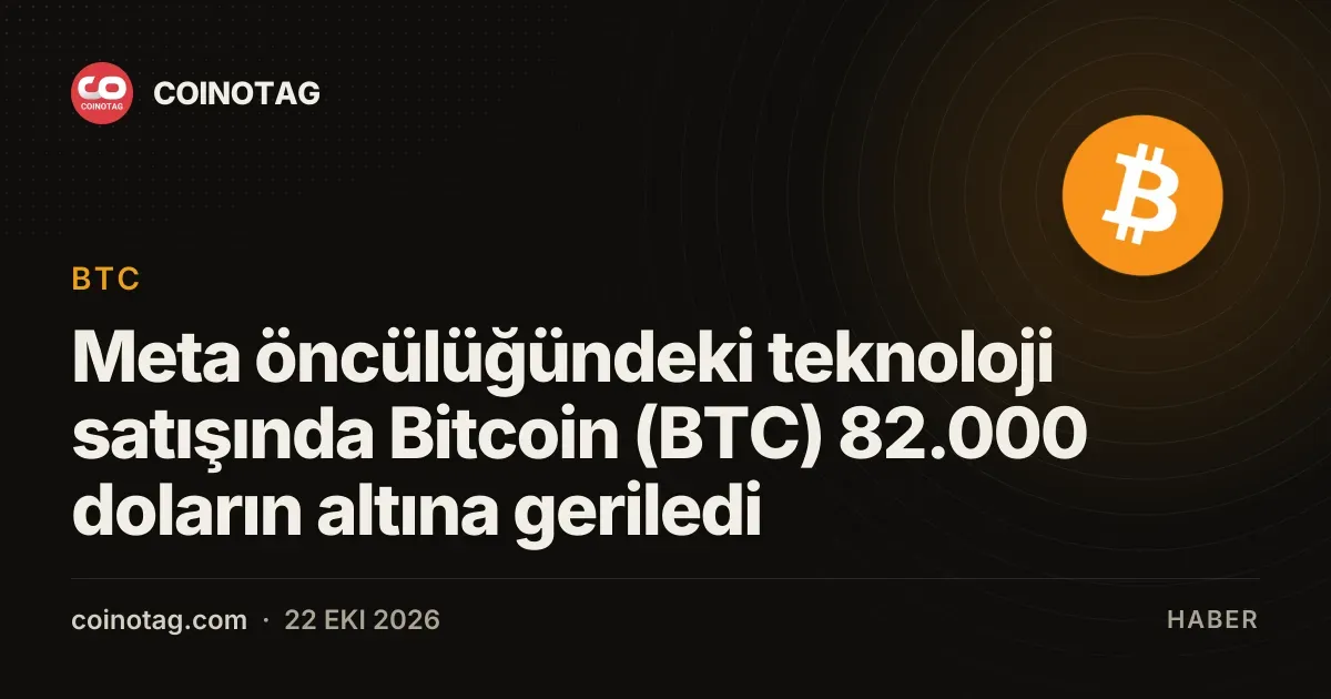 Meta öncülüğündeki teknoloji satışında Bitcoin (BTC) 82.000 doların altına geriledi