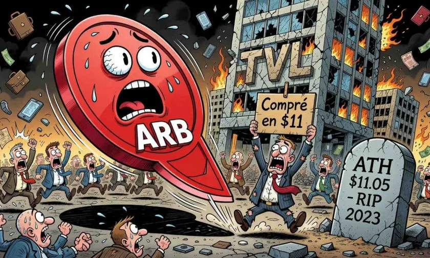 Arbitrum (ARB) pierde otro 8% y marca nuevo mínimo: colapso del 99% desde máximo histórico