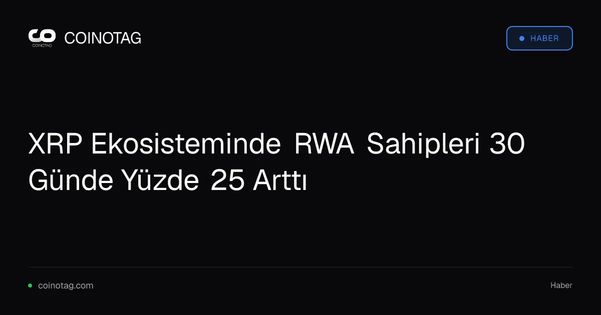 XRP Ekosisteminde RWA Sahipleri 30 Günde Yüzde 25 Arttı