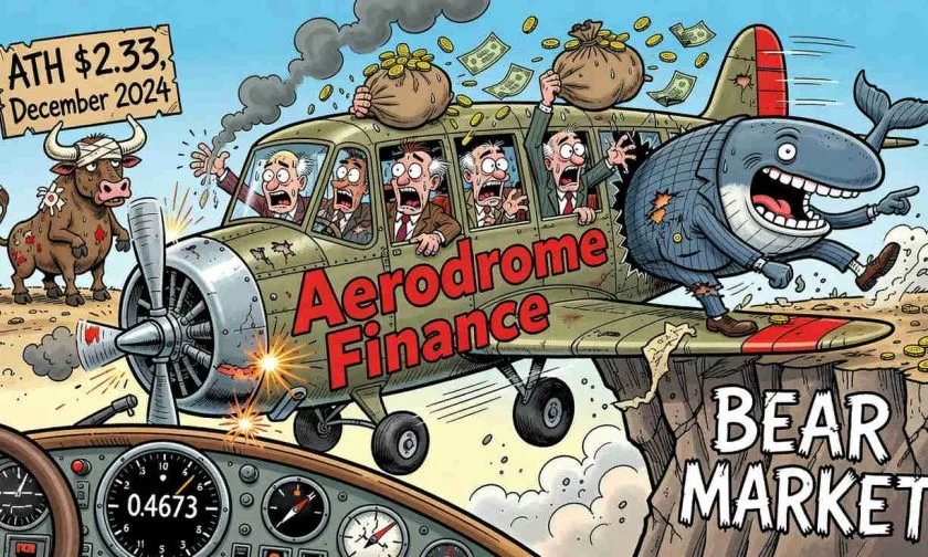 Aerodrome Finance (AERO) cae un 3,5% con volumen récord: ¿se prepara una tormenta bajista?