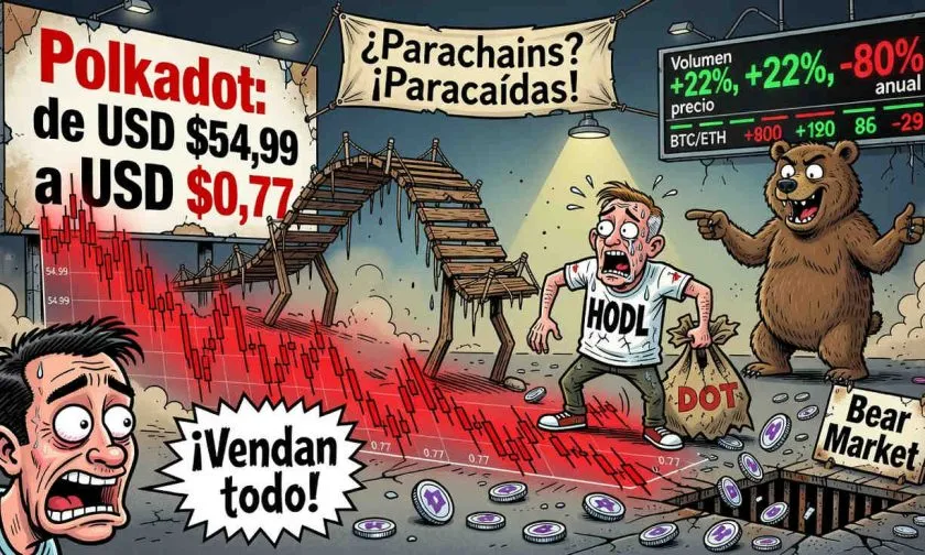 Polkadot se desploma un 5,6% y perfora los USD $0,78 en una jornada de alta presión vendedora