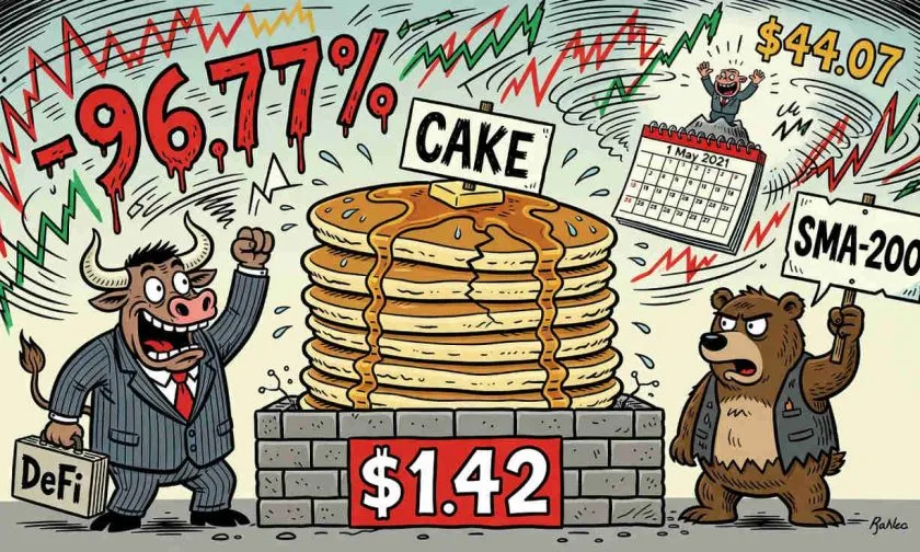 PancakeSwap (CAKE) sube un 2.77% pero enfrenta resistencia crítica en USD 1.42
