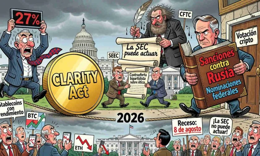 Probabilidad de CLARITY Act cae a un mínimo de 27% tras retraso del Senado