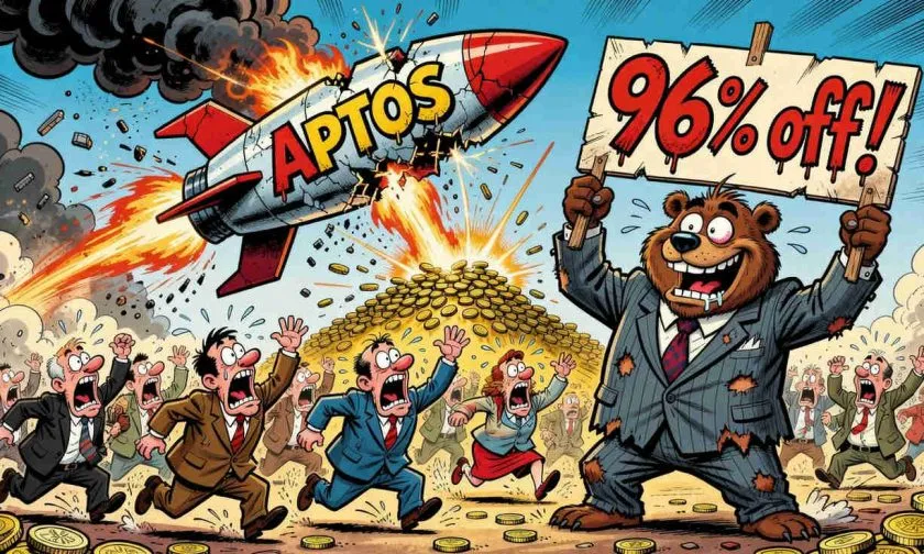 Aptos se desploma otro 5% y extiende la sangría a un 96% desde máximos históricos