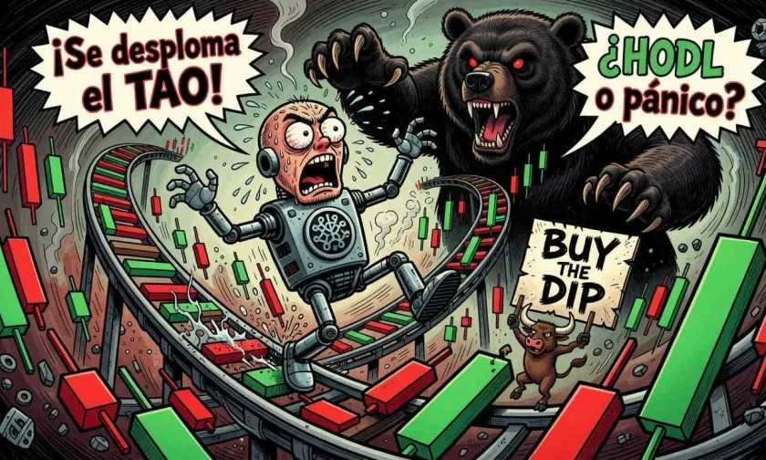 Bittensor (TAO) se desploma 9.32%: ¿ruptura o capitulación?