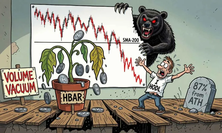 HBAR profundiza su caída: un 50% anual y los mínimos se acercan