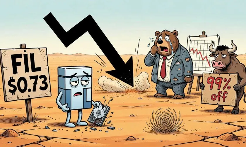 Filecoin ($FIL) se desploma un 3,96% y rompe soportes clave ante el pesimismo macro