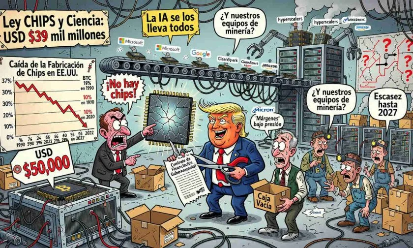 Demócrata acusa a Trump de agravar la escasez de chips que amenaza a los mineros de Bitcoin
