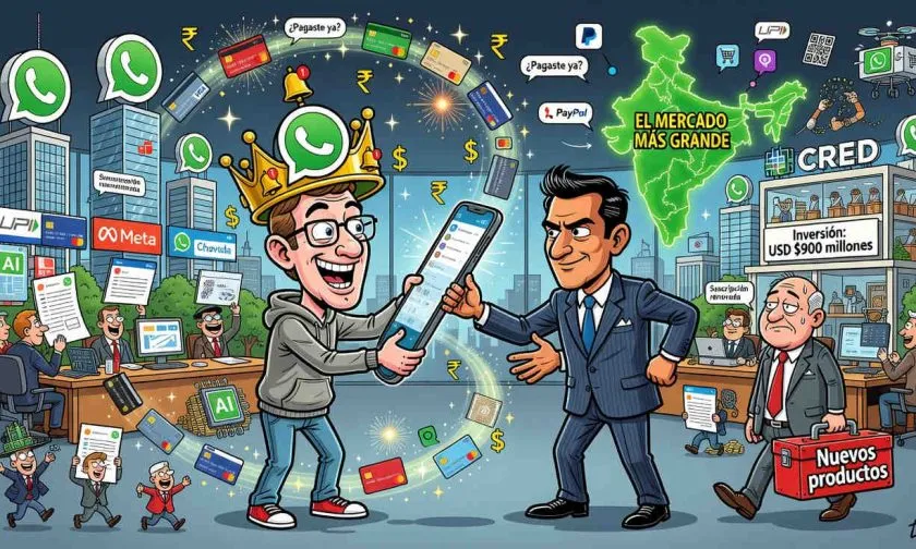 Meta invierte USD $900 millones en fintech india Cred y su fundador liderará WhatsApp