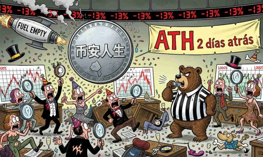 Meme coin 币安人生 se desploma 13% tras alcanzar su máximo histórico