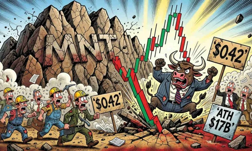 Colapso histórico de MNT: el market cap se desplomó desde los USD 17.080 millones a solo USD 1.390 millones