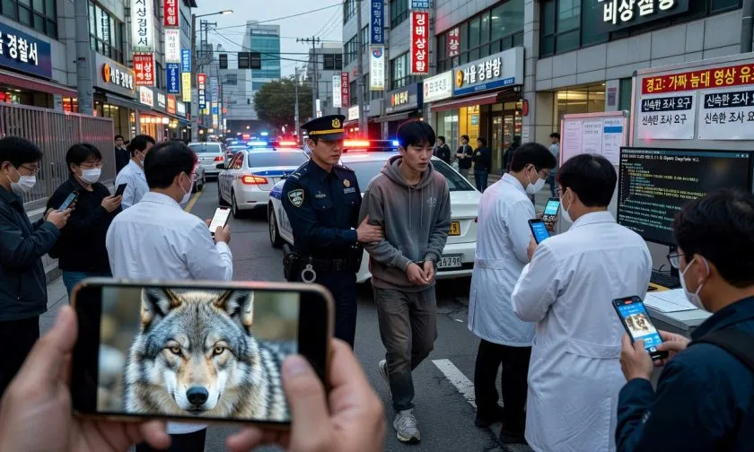 Corea del Sur arresta a hombre por falsa foto de lobo creada con IA que desató alarma pública