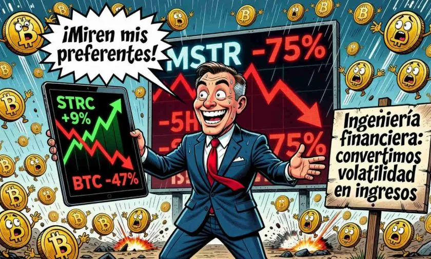 Acciones de MicroStrategy caen 75% mientras Saylor celebra su rendimiento frente a Bitcoin