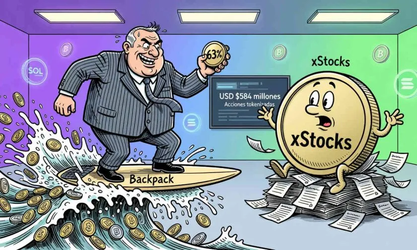 Backpack concentra 63% del volumen semanal de acciones tokenizadas en Solana