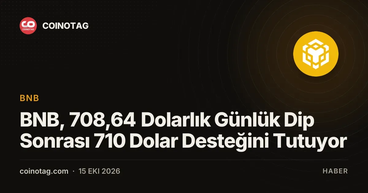 BNB, 708,64 Dolarlık Günlük Dip Sonrası 710 Dolar Desteğini Tutuyor