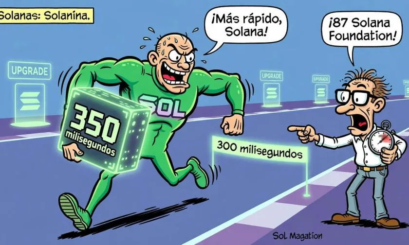 Solana alcanza 350 milisegundos en tiempo de bloque, busca 300