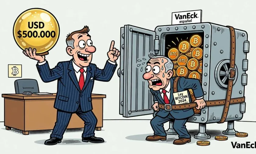 VanEck proyecta Bitcoin a USD $500.000 para 2029 por posible acumulación del Tesoro