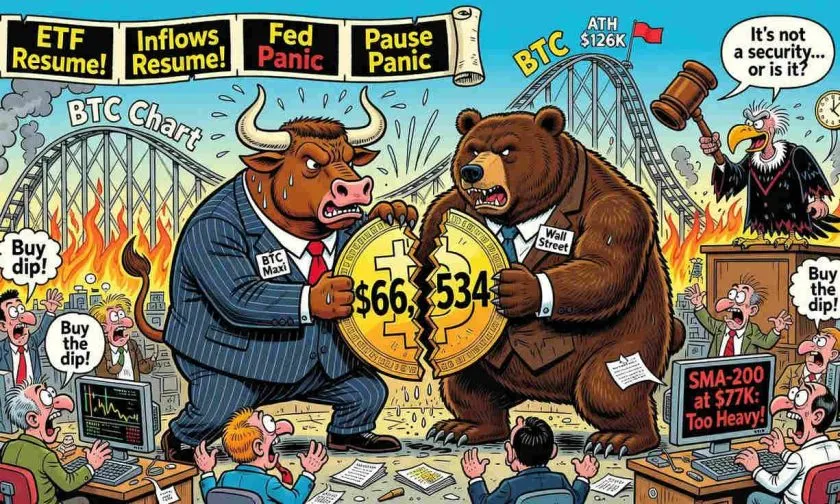 Bitcoin rebota un 1,39% pero sigue atrapado bajo medias móviles clave