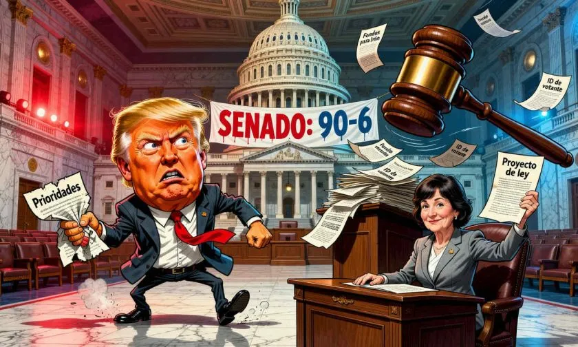 Senado aprueba ley de gastos que ignora prioridades de Trump en medio de tensiones
