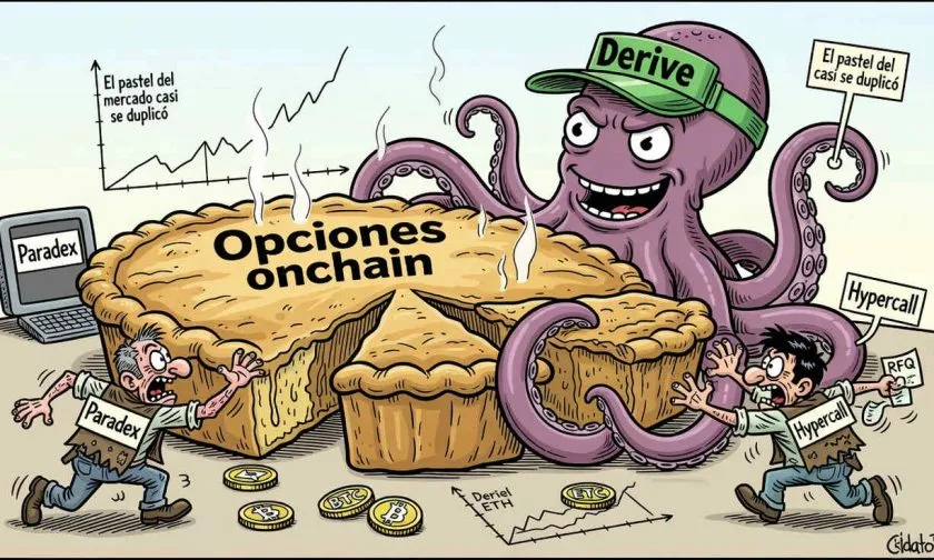 Derive mantiene el 79% del mercado de opciones onchain a pesar de competencia creciente