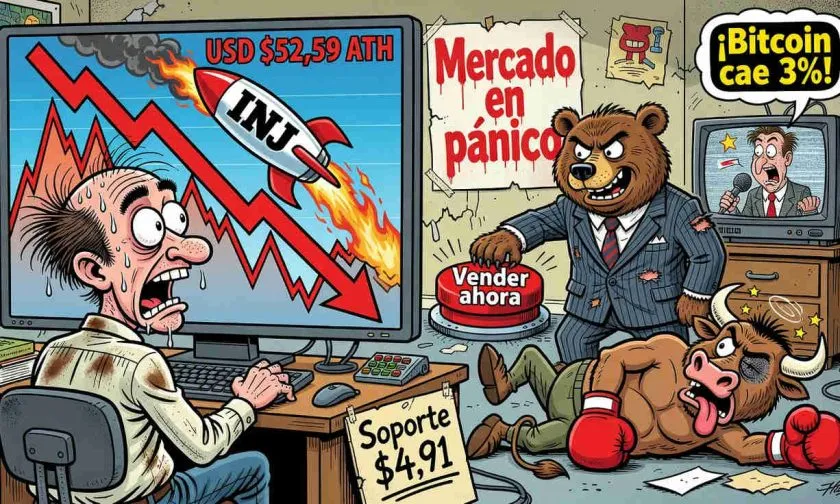 INJ se desploma un 5,5%: Las métricas apuntan a un posible rebote o caída hacia los USD $4,91 este 2026-07-25
