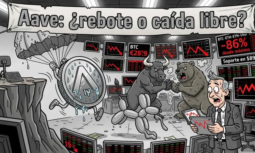 Aave se sitúa en $89,22 con caída del 1,78% y pérdidas anuales del 70%