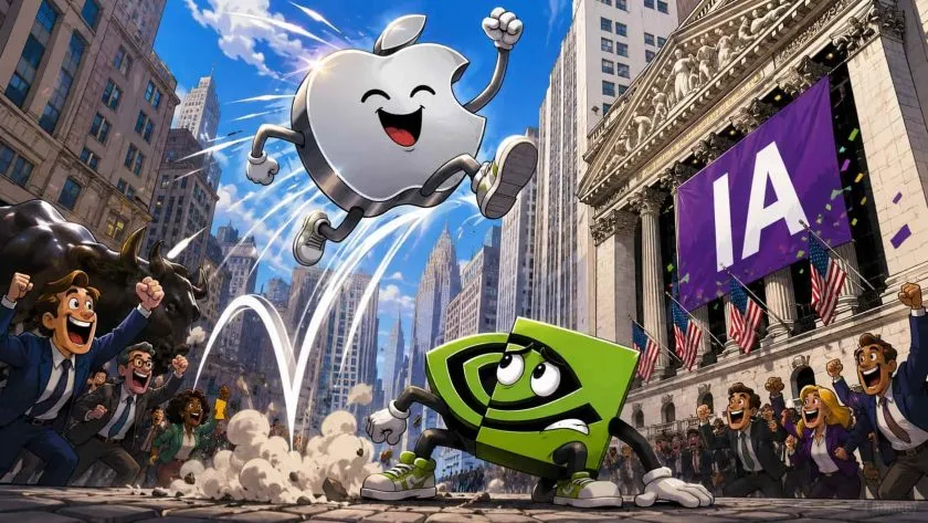 Apple supera brevemente a Nvidia como la compañía más valiosa del mundo