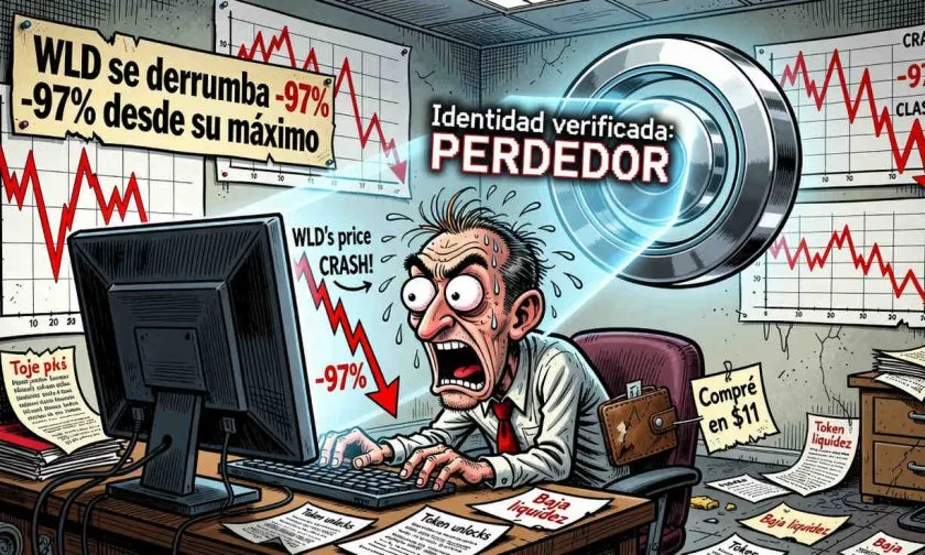 Worldcoin se hunde un 9% y toca mínimos del día en medio de una avalancha vendedora