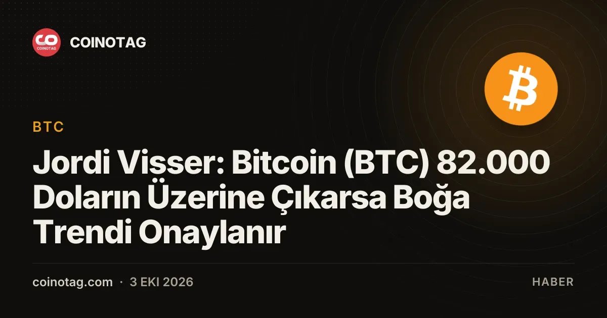Bitcoin 82.000 doları aşarsa boğa trendi onaylanacak, diyor Jordi Visser