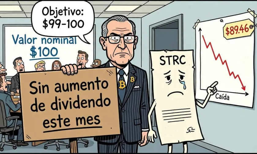 Strategy mantiene dividendo de STRC en 12% sin aumento en agosto