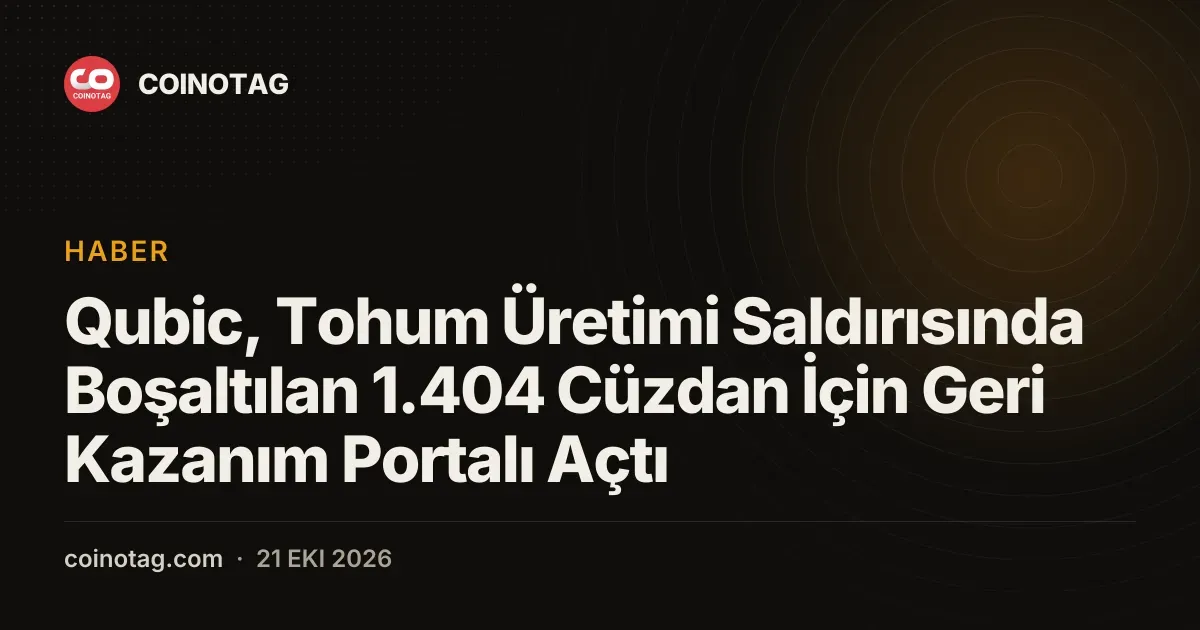 Qubic, saldırıda boşaltılan 1.404 cüzdan için geri kazanım sürecini başlattı