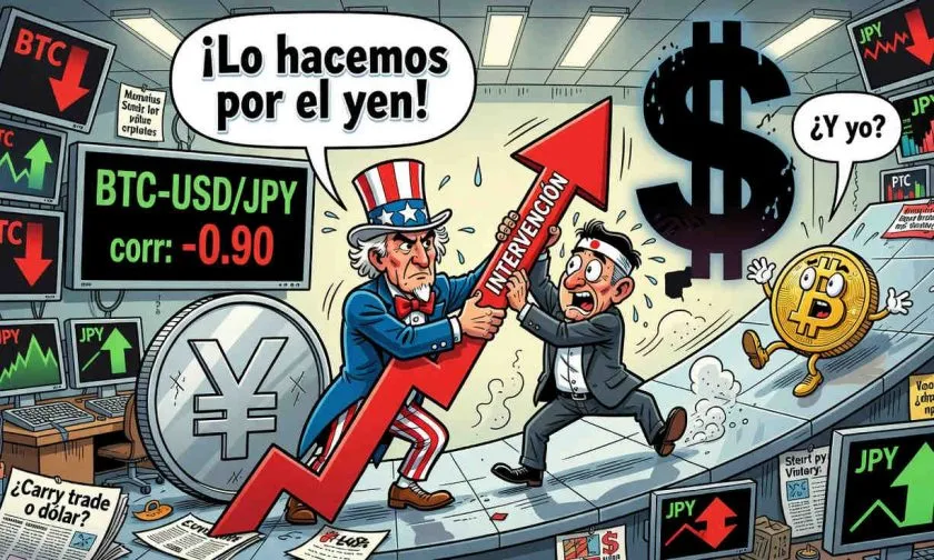 Intervención yen: temores de carry trade para Bitcoin, pero el dólar es el verdadero riesgo