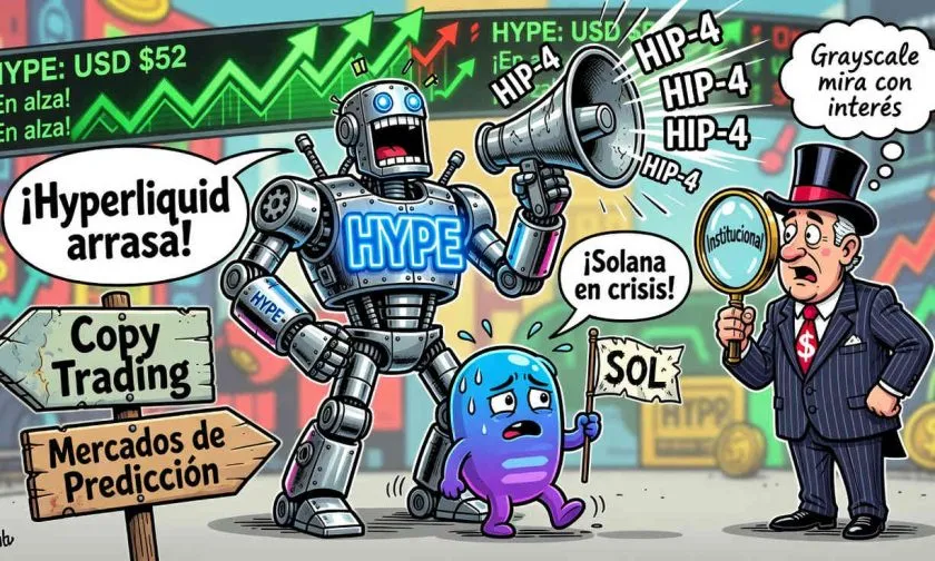 Hyperliquid supera los USD $52 y presiona a Solana con nueva actualización HIP-4