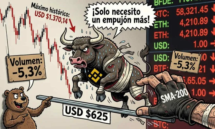 BNB lucha por superar la media móvil de 200 días en un mercado de baja volatilidad