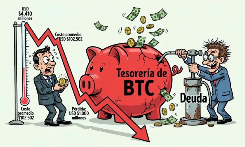 Metaplanet acumula una pérdida no realizada de USD $1.000 millones en Bitcoin