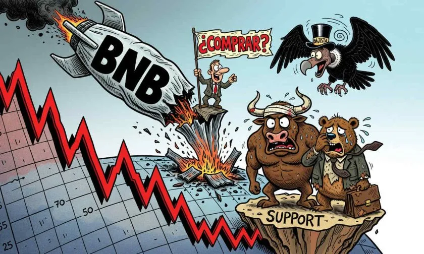 BNB se hunde por debajo de todas las medias móviles en un mercado sin convicción compradora (19 de julio de 2026)