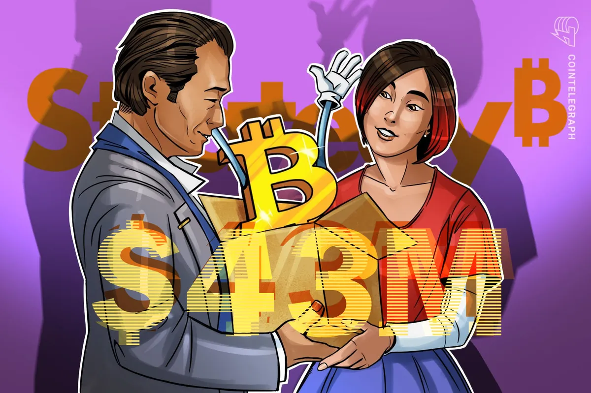 Strategy retoma aquisições de Bitcoin com compra de US$ 43 milhões em BTC