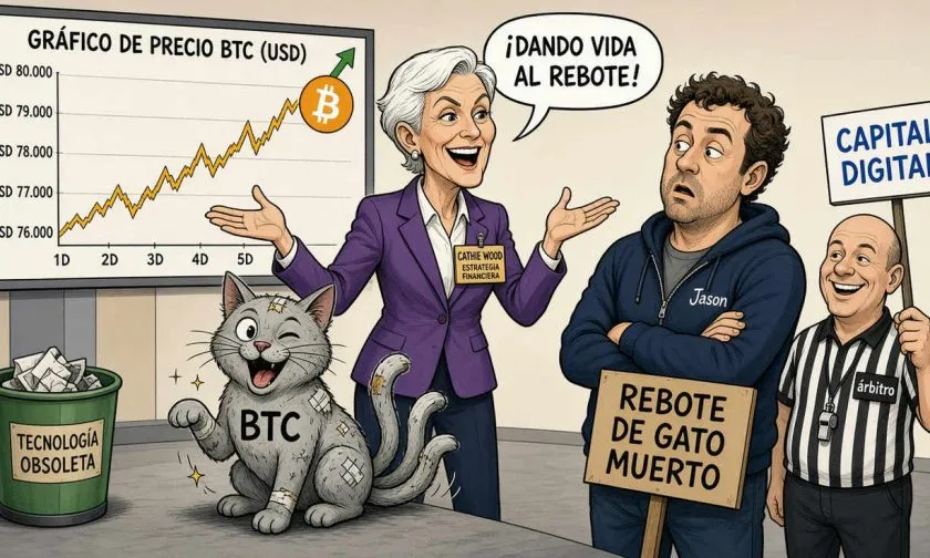 Cathie Wood sostiene que el repunte de Bitcoin no es un rebote de gato muerto