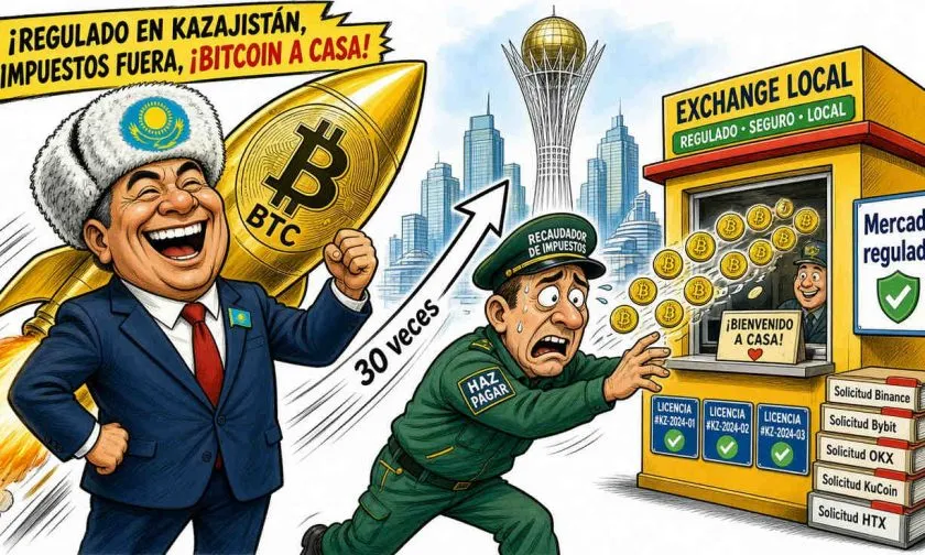 Kazajistán multiplica por 30 su mercado cripto regulado y supera los USD $10.500 millones