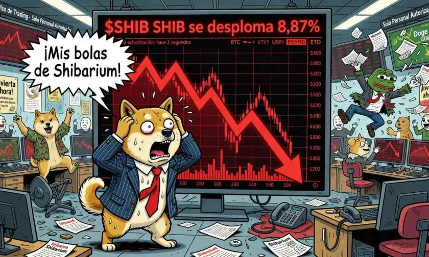 Shiba Inu ($SHIB) se desploma 8,87% con volumen récord: ¿oportunidad o trampa bajista?