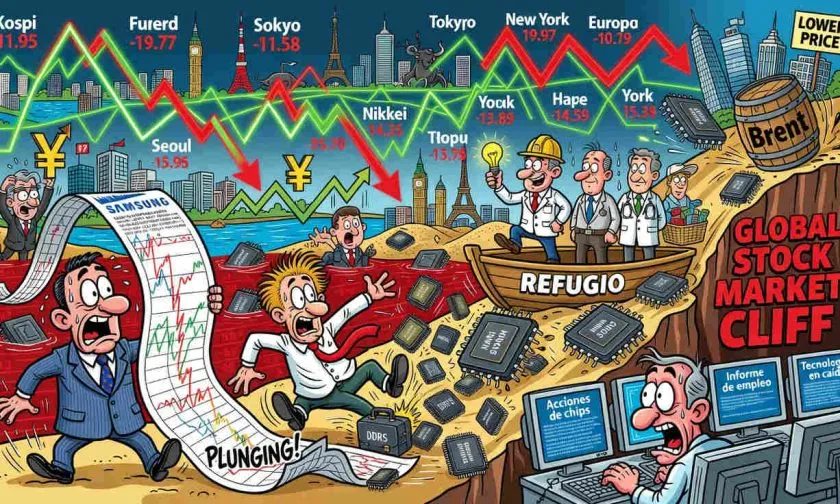 Acciones de chips caen en Asia y Europa antes del informe laboral de EE. UU.