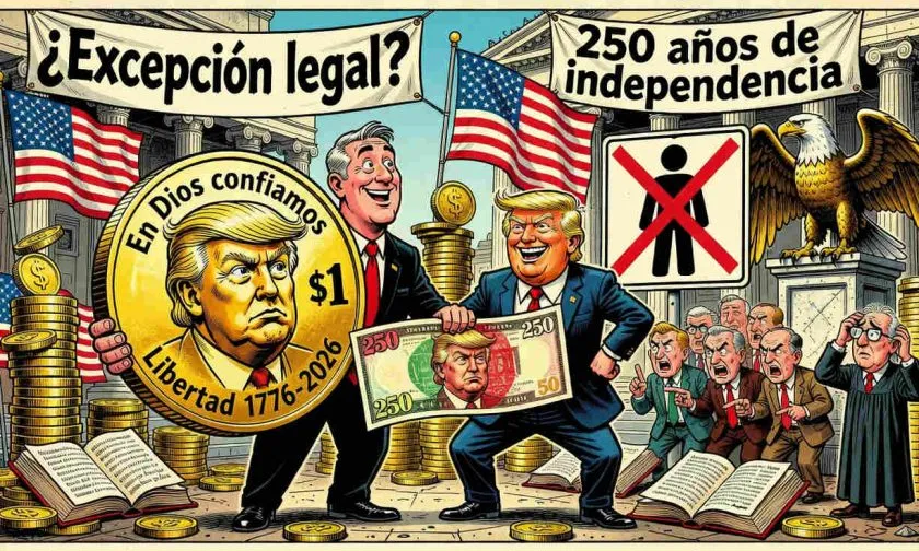 Tesoro de EE. UU. presenta una moneda de oro de USD $1 con el rostro de Trump